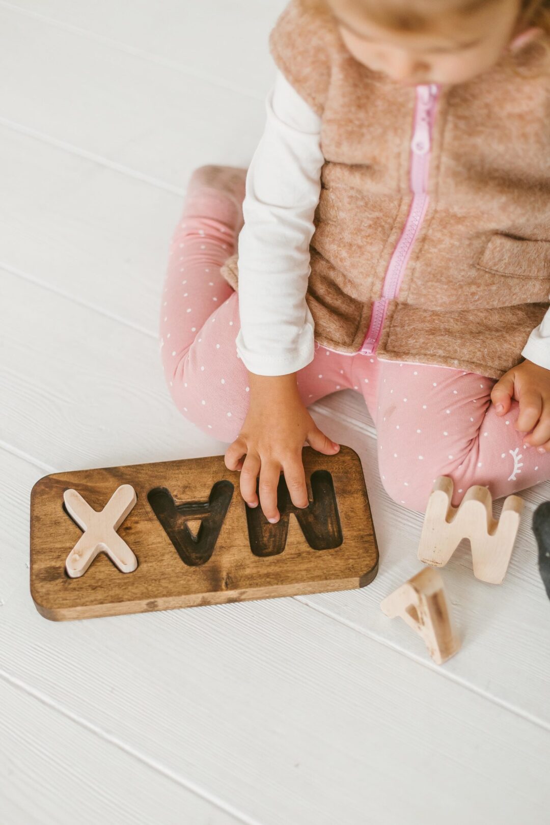 Wooden custom / personalized name puzzle by Woodniout Montessori toys