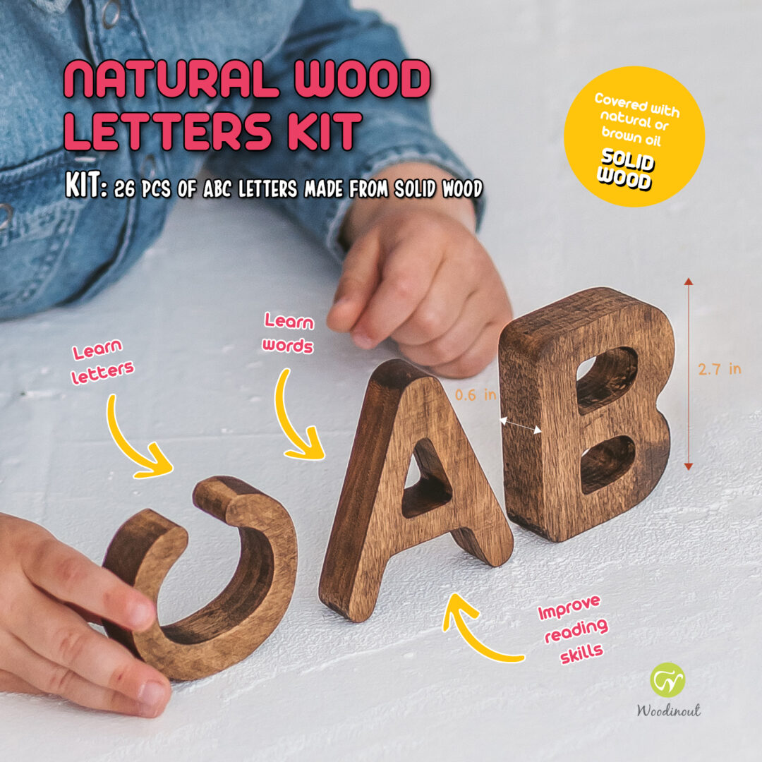 Wooden letters by Woodinout learning toys