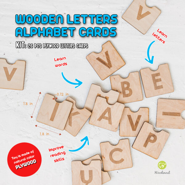 Wooden alphabet blocks by Woodinout learning toys
