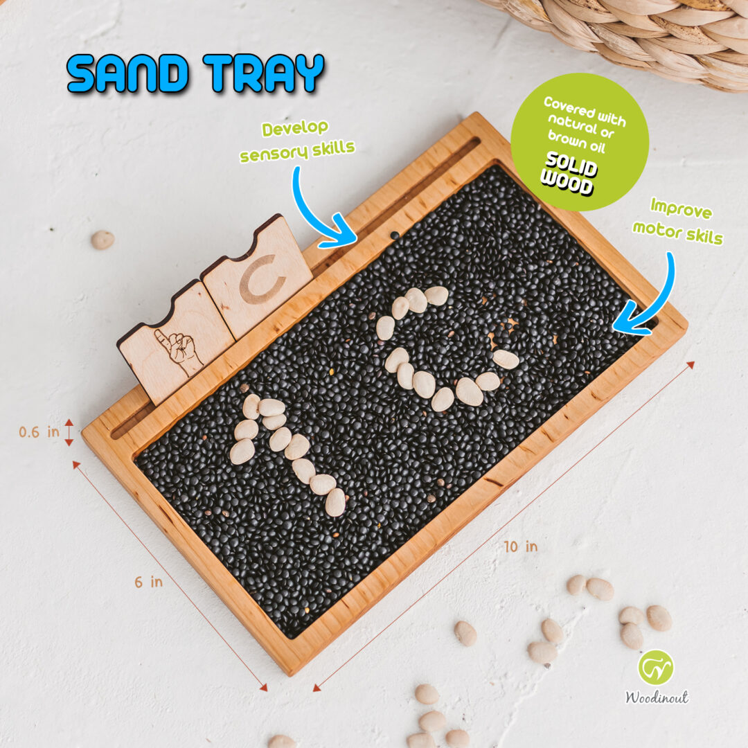 Wooden Montessori sand tray