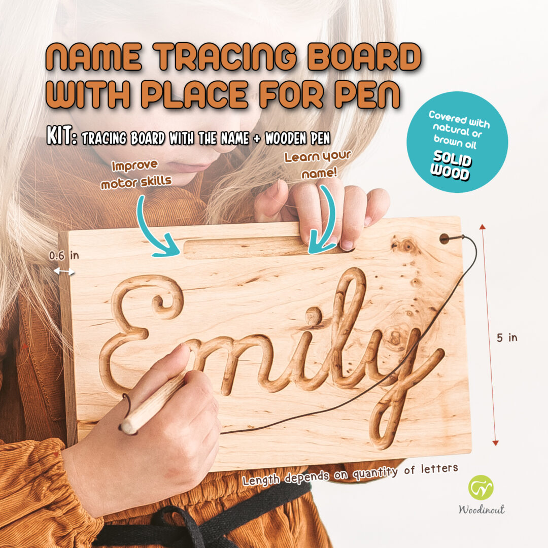 Personalized tracing your name board, wooden