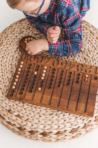 1-10 Math Manipulatives Board by Woodinout Montessori toys