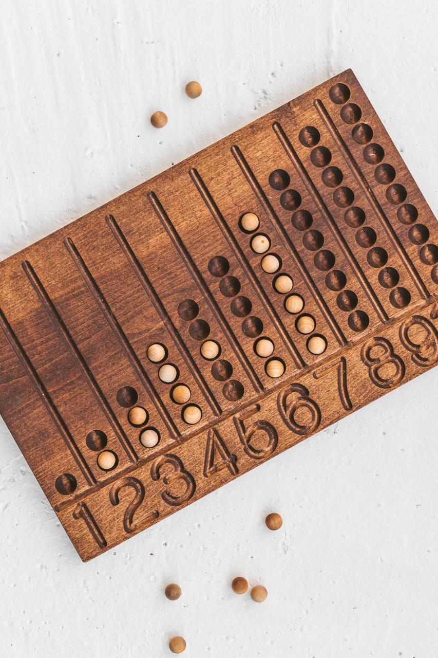 1-10 Math Manipulatives Board par Woodinout Montessori jouets