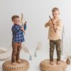 Wooden archery bow and arrows toy, personalized toddler gift, pretend play set