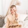 natural Wooden Numbers Puzzle. Montessori math material for Valuable family time