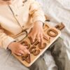 natural Wooden Numbers Puzzle. Montessori math material for Valuable family time