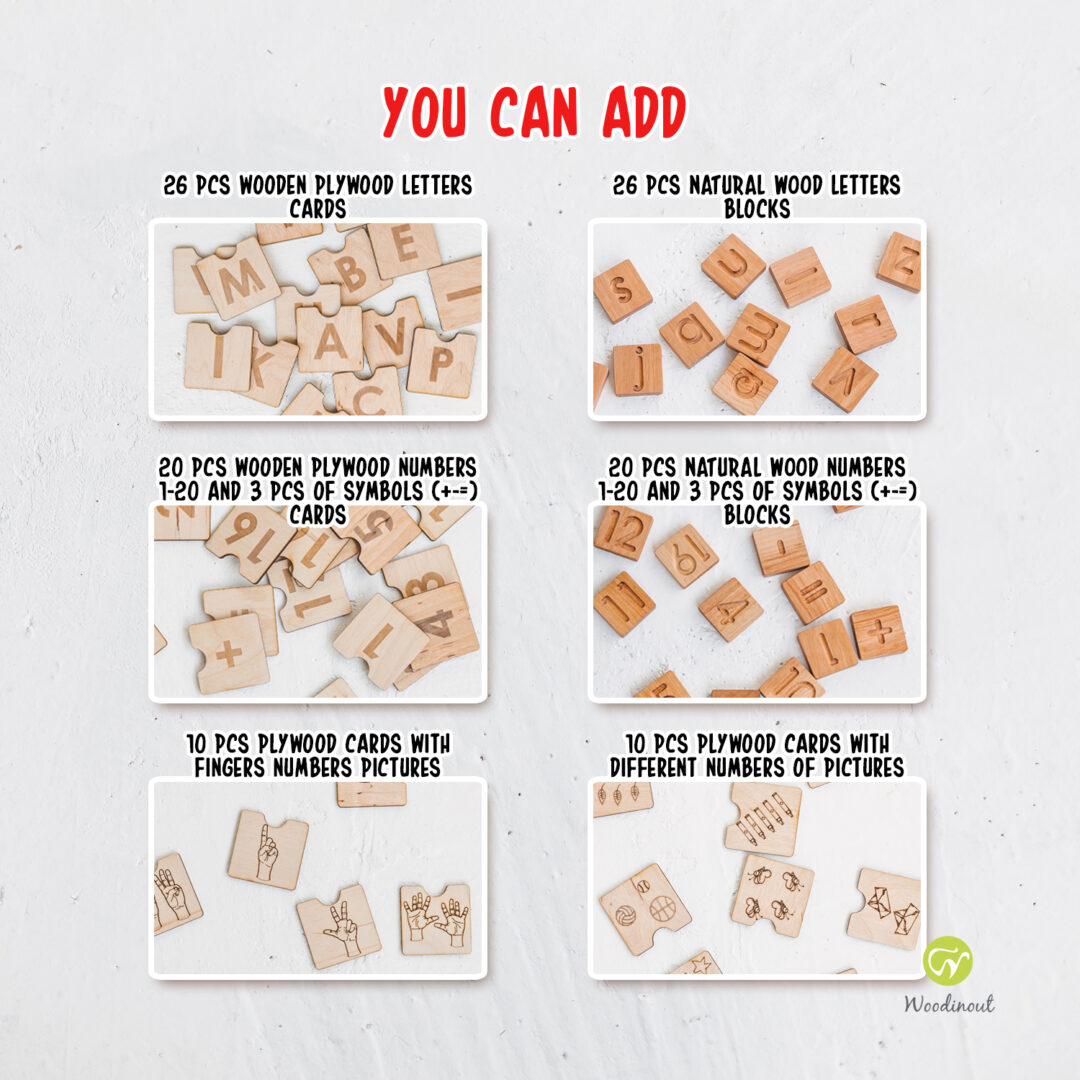 Wooden alphabet blocks by Woodinout learning toys